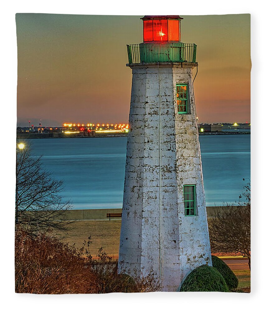 Fort Monroe Fleece Blanket featuring the photograph Old Point Comfort Light #2 by Jerry Gammon