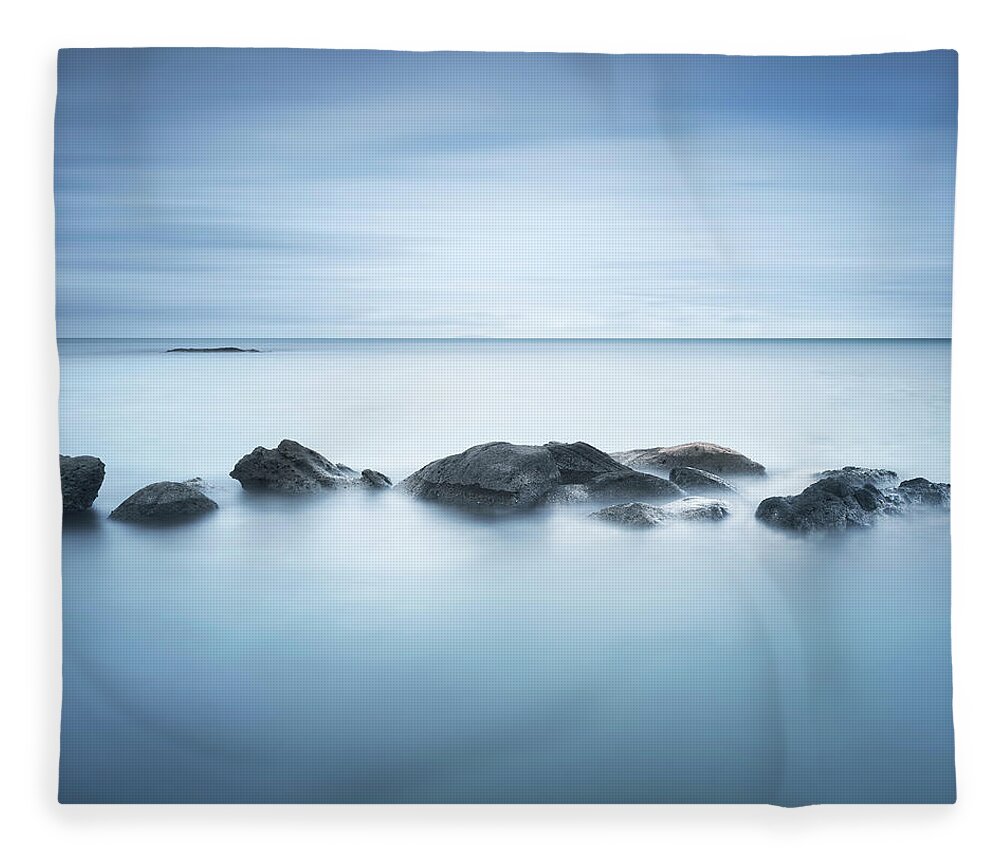 Rocks Fleece Blanket featuring the photograph Barrier by Stefano Orazzini