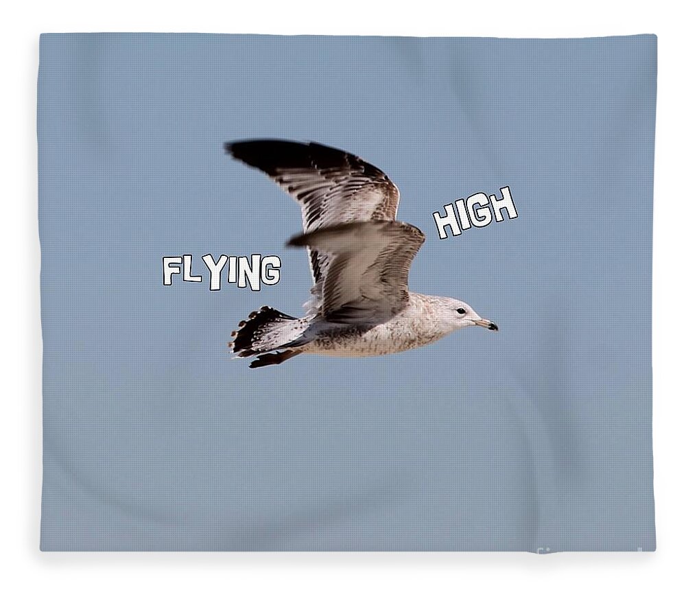 Seagull Fleece Blanket featuring the photograph Seagull In Flight #2 by Catherine Wilson