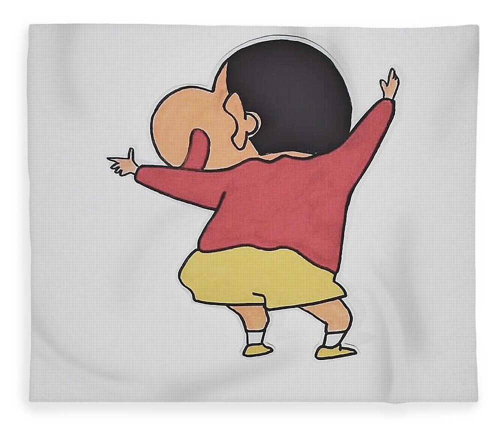 Shinchan Fleece Blanket by Mohi Gautam - Pixels