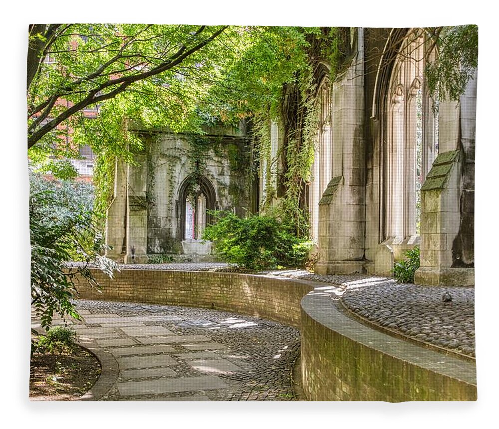 Church Fleece Blanket featuring the photograph St Dunstan In The East #3 by Raymond Hill