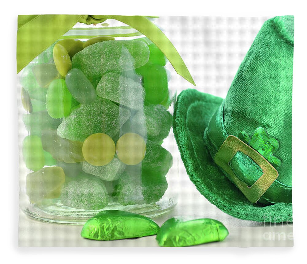 Candy Fleece Blanket featuring the photograph St Patricks Day Candy #2 by Milleflore Images