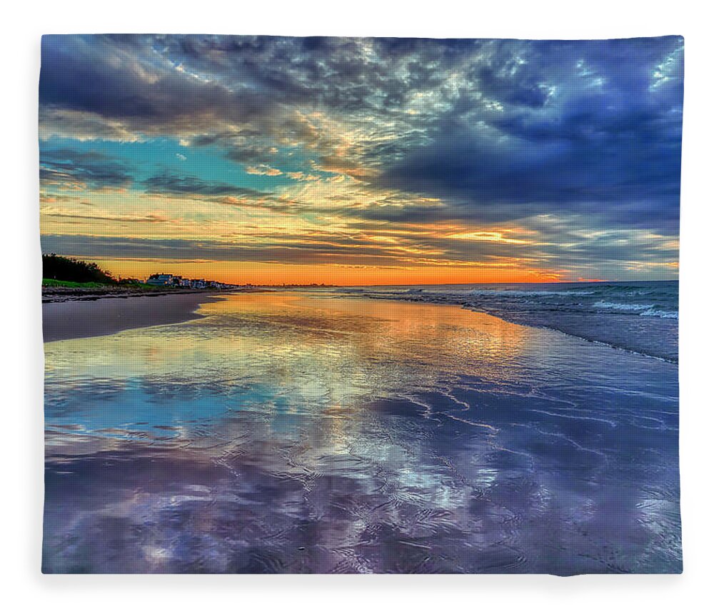 Ogunquit Fleece Blanket featuring the photograph The Sky Speaks by Penny Polakoff
