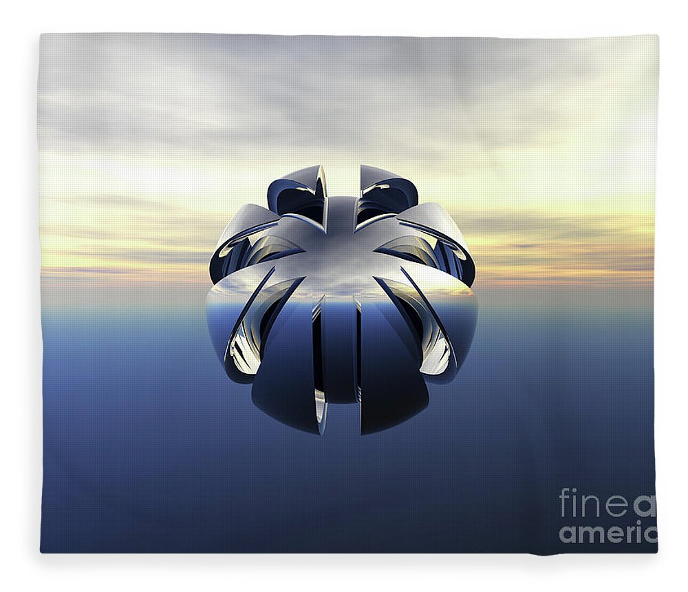 Space Fleece Blanket featuring the digital art Unidentified Flying Object by Phil Perkins
