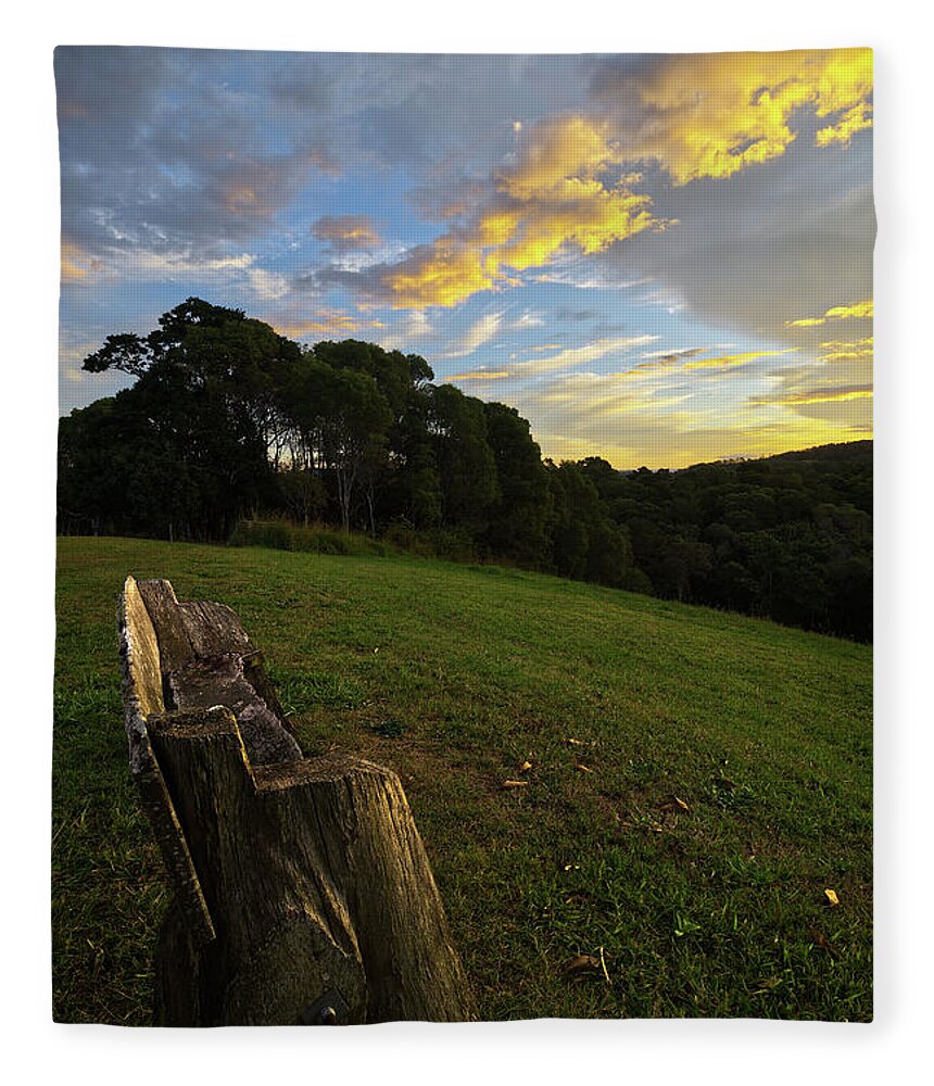 Landscape Fleece Blanket featuring the photograph 2005sunset1 by Nicolas Lombard