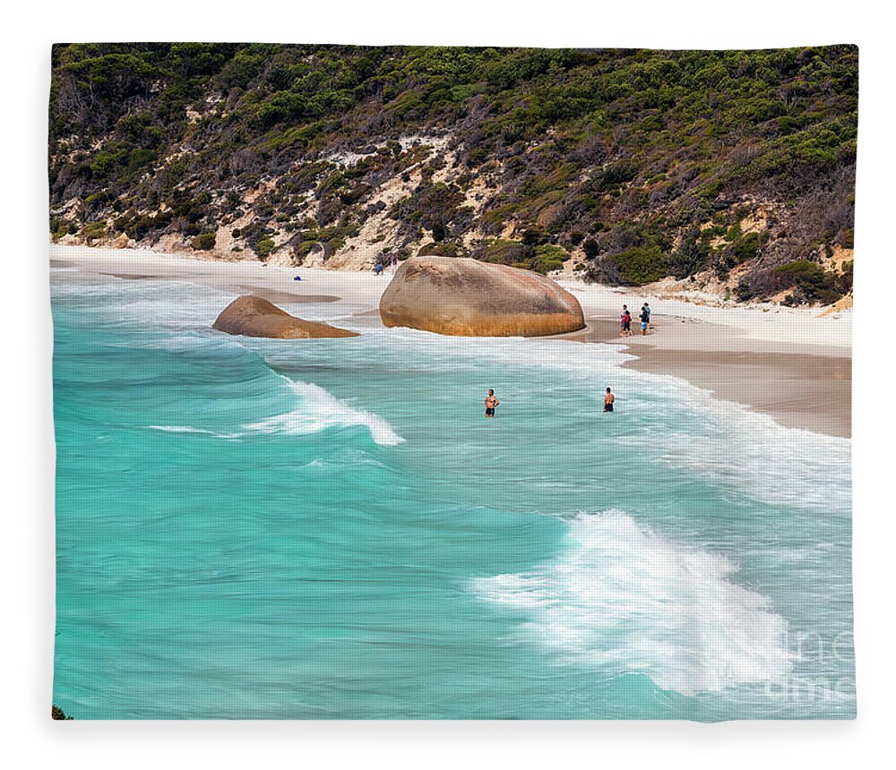 Albany Fleece Blanket featuring the photograph Two People's Bay, Albany, Western Australia by Elaine Teague