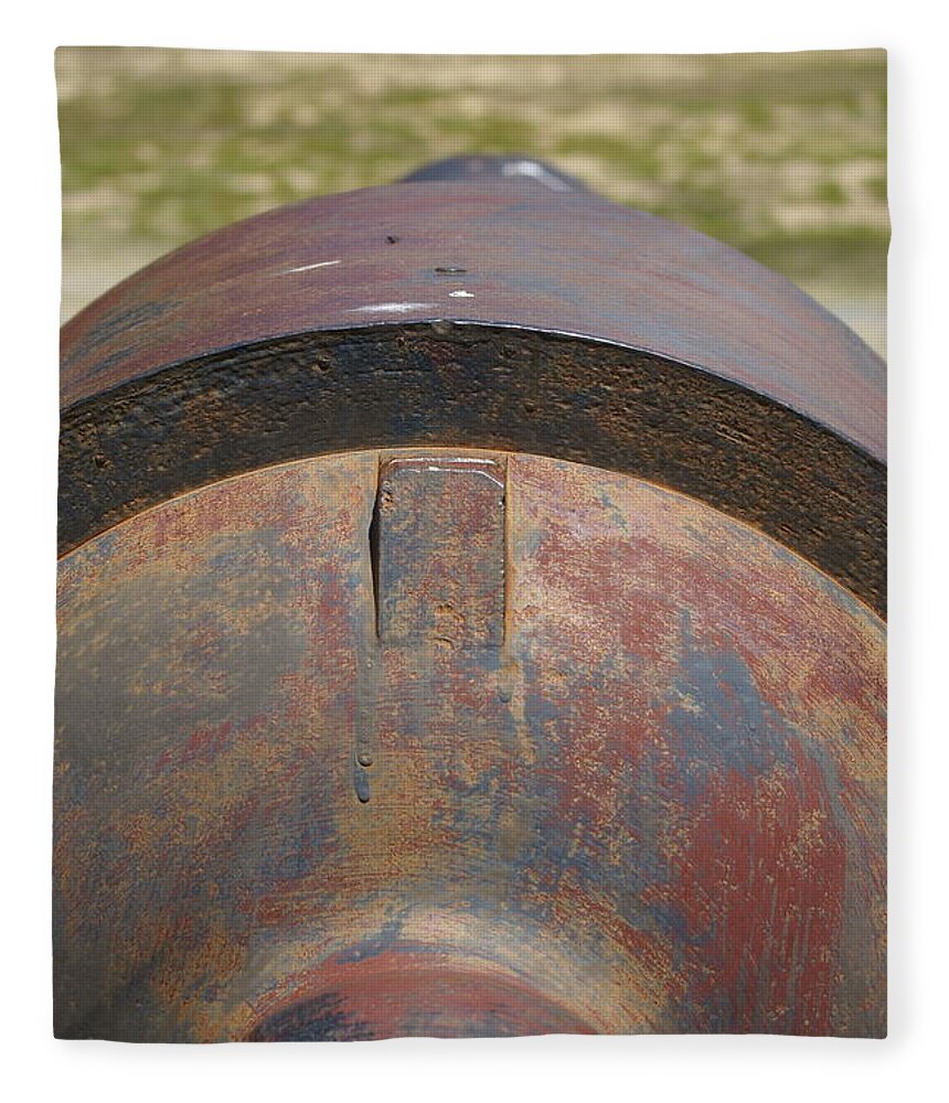  Fleece Blanket featuring the photograph 32 Founder Naval Cannon by Heather E Harman