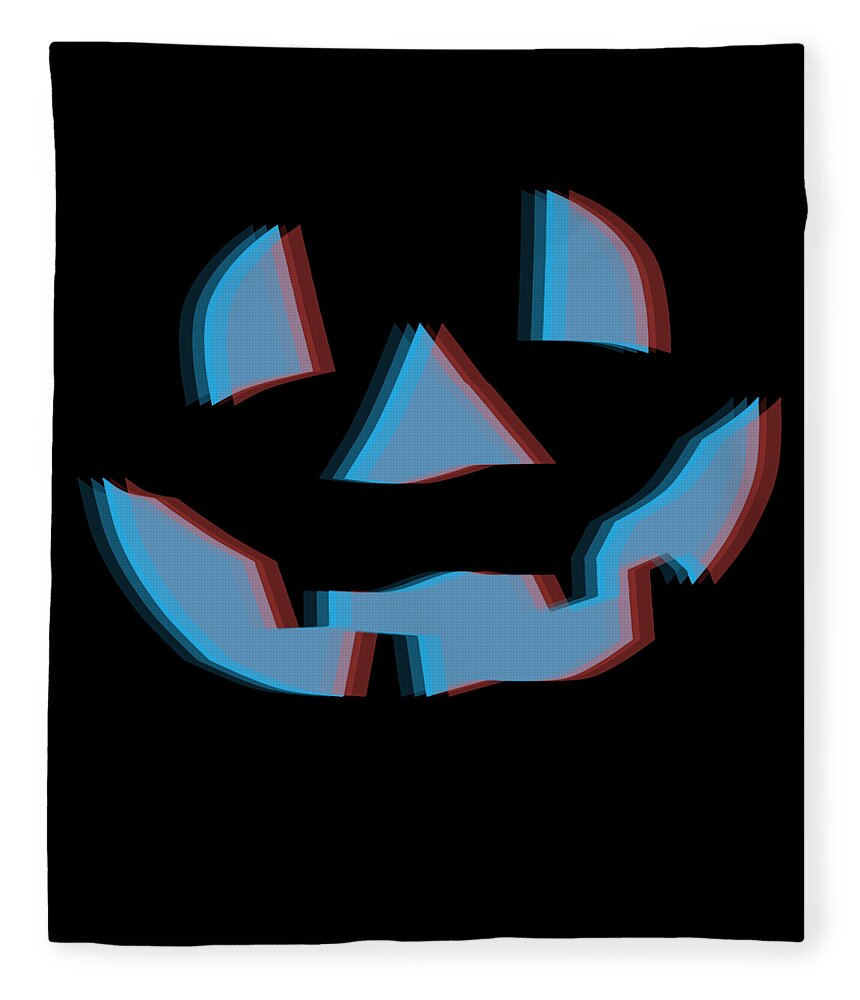 Funny Fleece Blanket featuring the digital art 3d Halloween Pumpkin by Flippin Sweet Gear
