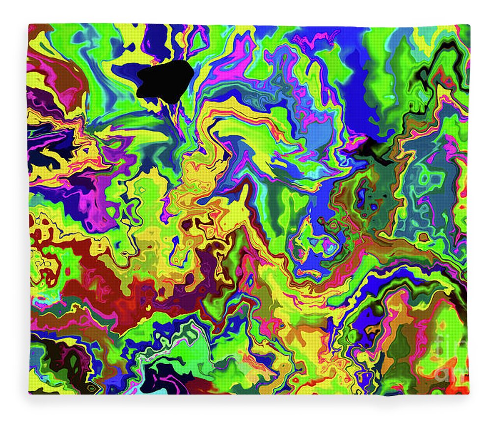  Fleece Blanket featuring the digital art 4-18-2009pabcdefghijklmnopqr by Walter Paul Bebirian
