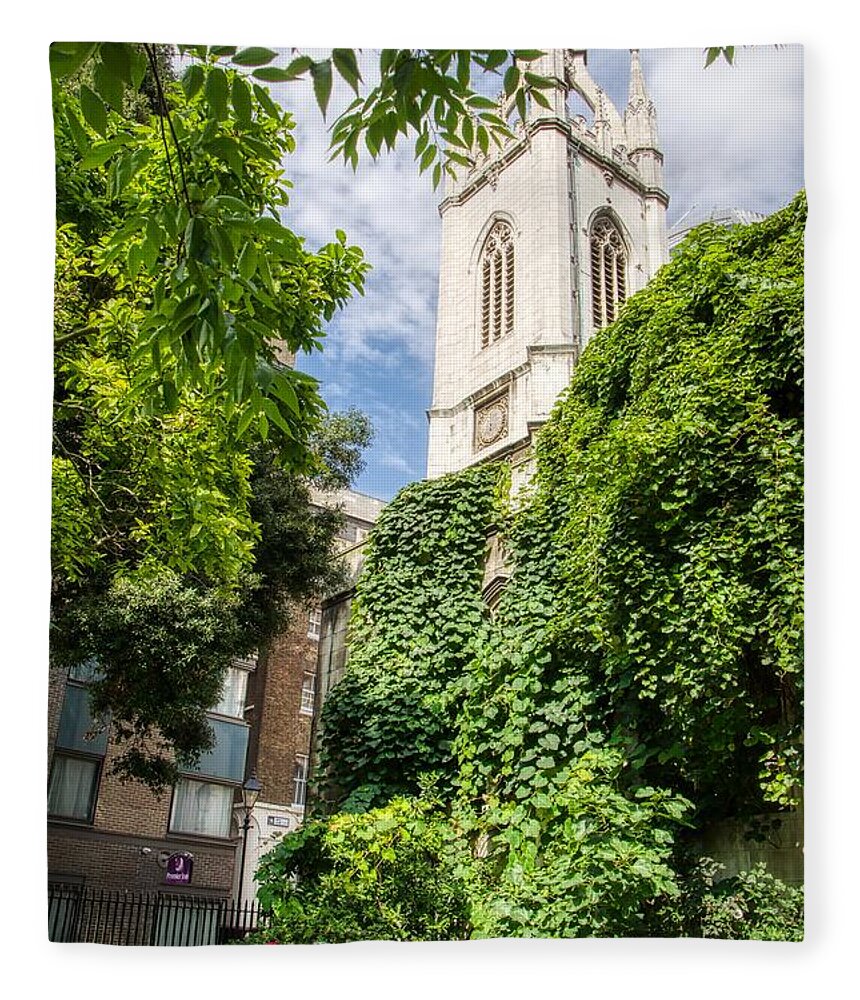 Church Fleece Blanket featuring the photograph St Dunstan In The East #6 by Raymond Hill