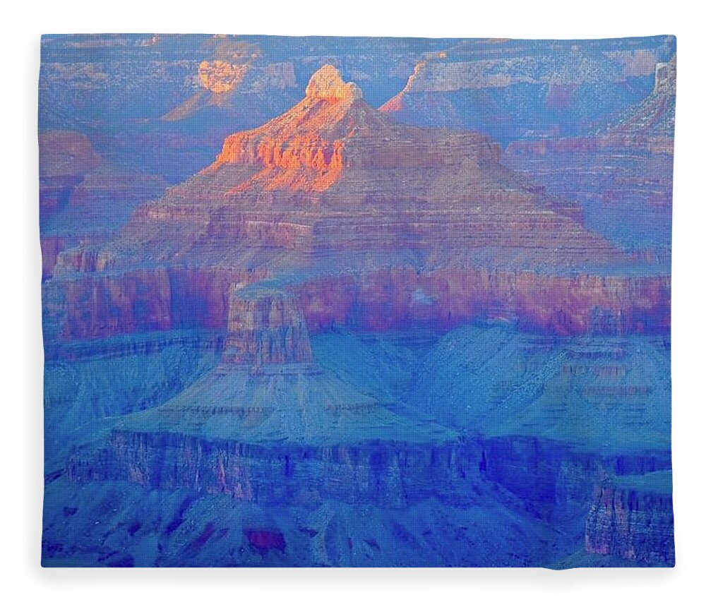 The Grand Canyon Fleece Blanket featuring the digital art The Grand Canyon by Tammy Keyes