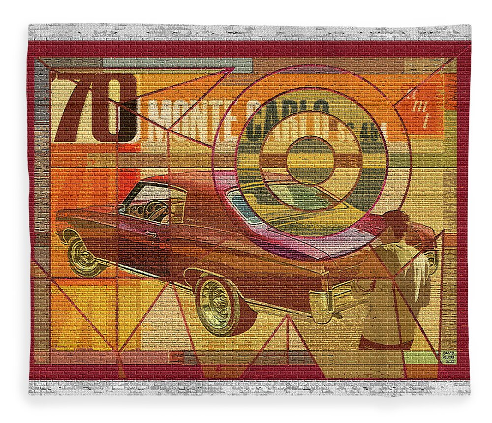 70 Chevy Fleece Blanket featuring the digital art 70 Chevy / AMT Monte Carlo by David Squibb