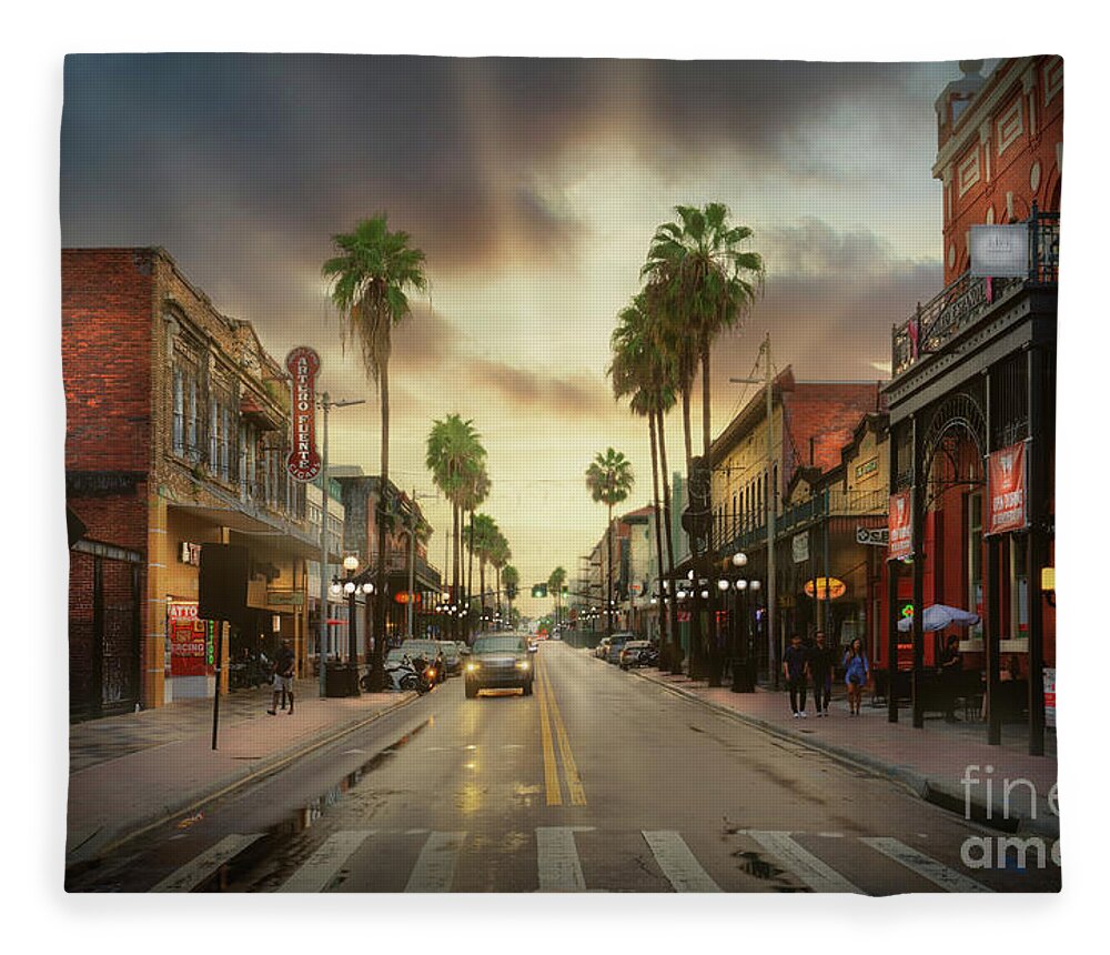 Street Fleece Blanket featuring the photograph 7th Ave Sunset by Marvin Spates