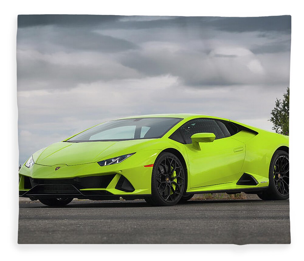 Lamborghini Fleece Blanket featuring the photograph #Lamborghini #Huracan #Evo #Print #8 by ItzKirb Photography