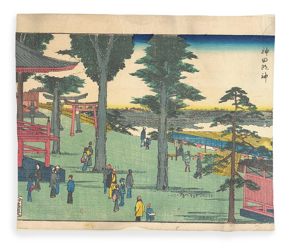 (untitled) 1797–1858 Utagawa Hiroshige Japanese 9 Fleece Blanket featuring the painting Untitled Utagawa Hiroshige Japanese #8 by Artistic Rifki