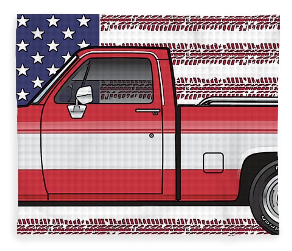 Trucker USA Flag Fleece Blanket 