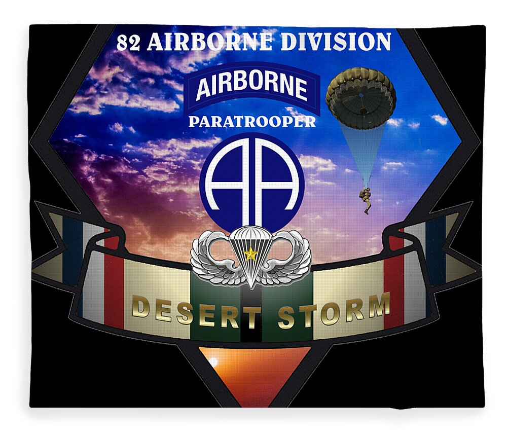 82nd Fleece Blanket featuring the digital art 82 Airborne Division by Bill Richards