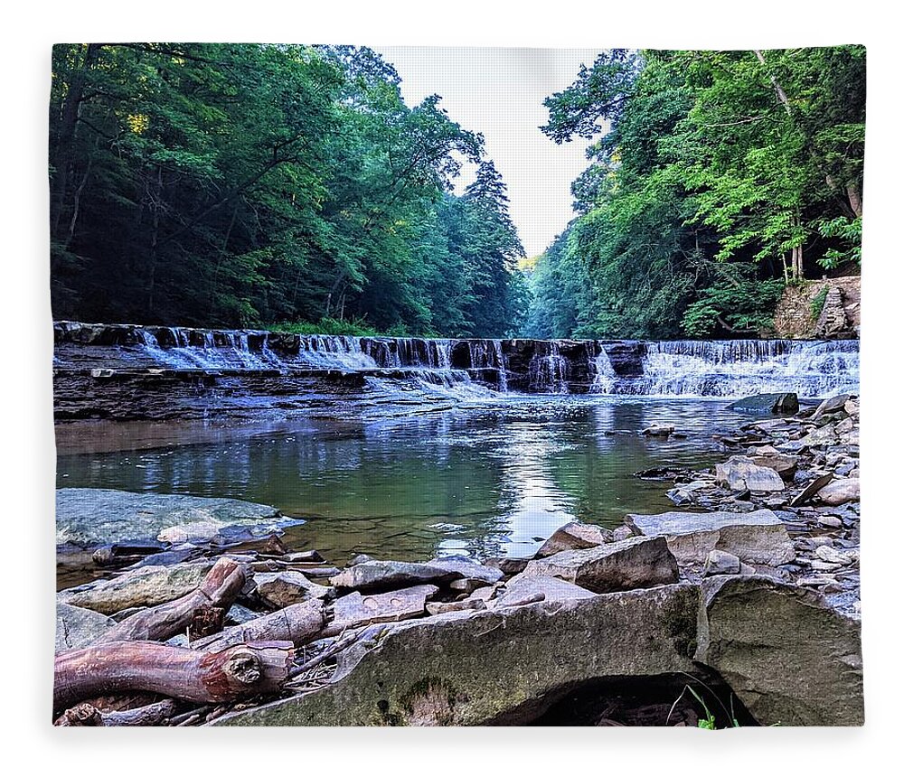Waterfall Fleece Blanket featuring the photograph Henry Church Falls by Brad Nellis