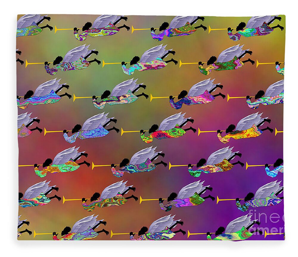 Angels Fleece Blanket featuring the digital art A Band of Angels 3 by Walter Neal