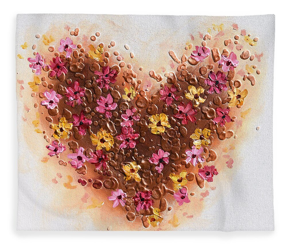 Heart Fleece Blanket featuring the painting A Daisy Heart by Amanda Dagg