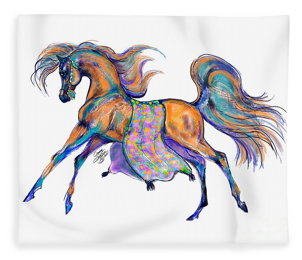 Arabian Fleece Blanket featuring the digital art A Gift for Zeina by Stacey Mayer