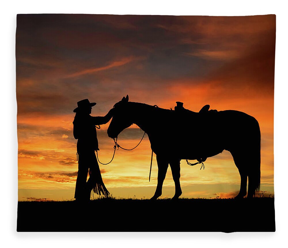 Horse Fleece Blanket featuring the digital art A Girl's Best Friend by Nicole Wilde