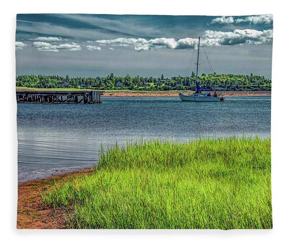 Pei Fleece Blanket featuring the photograph A Good Afternoon For A Look Around The Harbor by Marcy Wielfaert