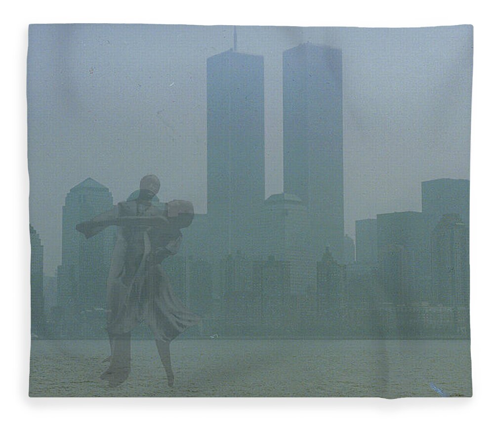 Twin Towers Fleece Blanket featuring the photograph A Memory Waltz by Edward Shmunes