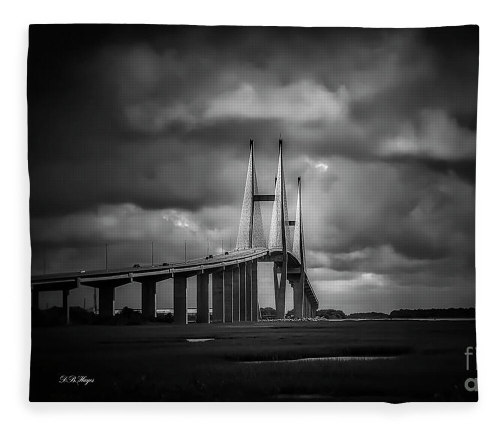 Bridge Fleece Blanket featuring the photograph A Moody Bridge by DB Hayes