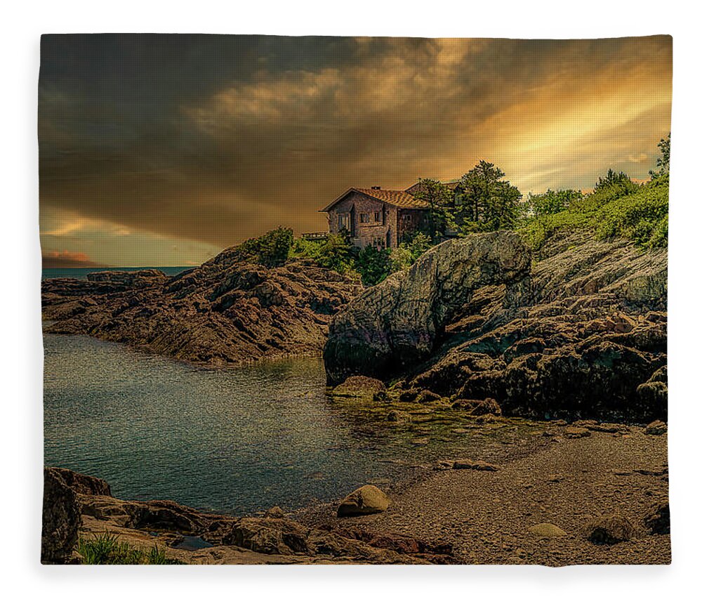 Ogunquit Art Museum Fleece Blanket featuring the photograph A Mysterious Sky by Penny Polakoff