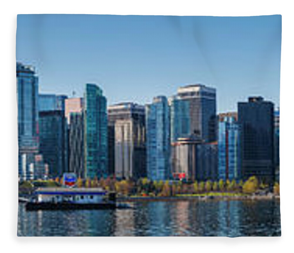 Vancouver Fleece Blanket featuring the photograph A panoramic view of downtown Vancouver by Rick Deacon