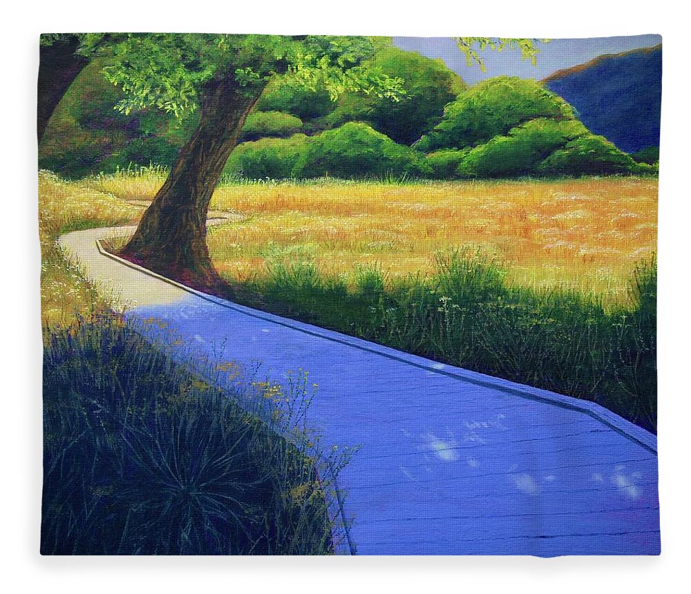 Kim Mcclinton Fleece Blanket featuring the painting A Path a Day by Kim McClinton