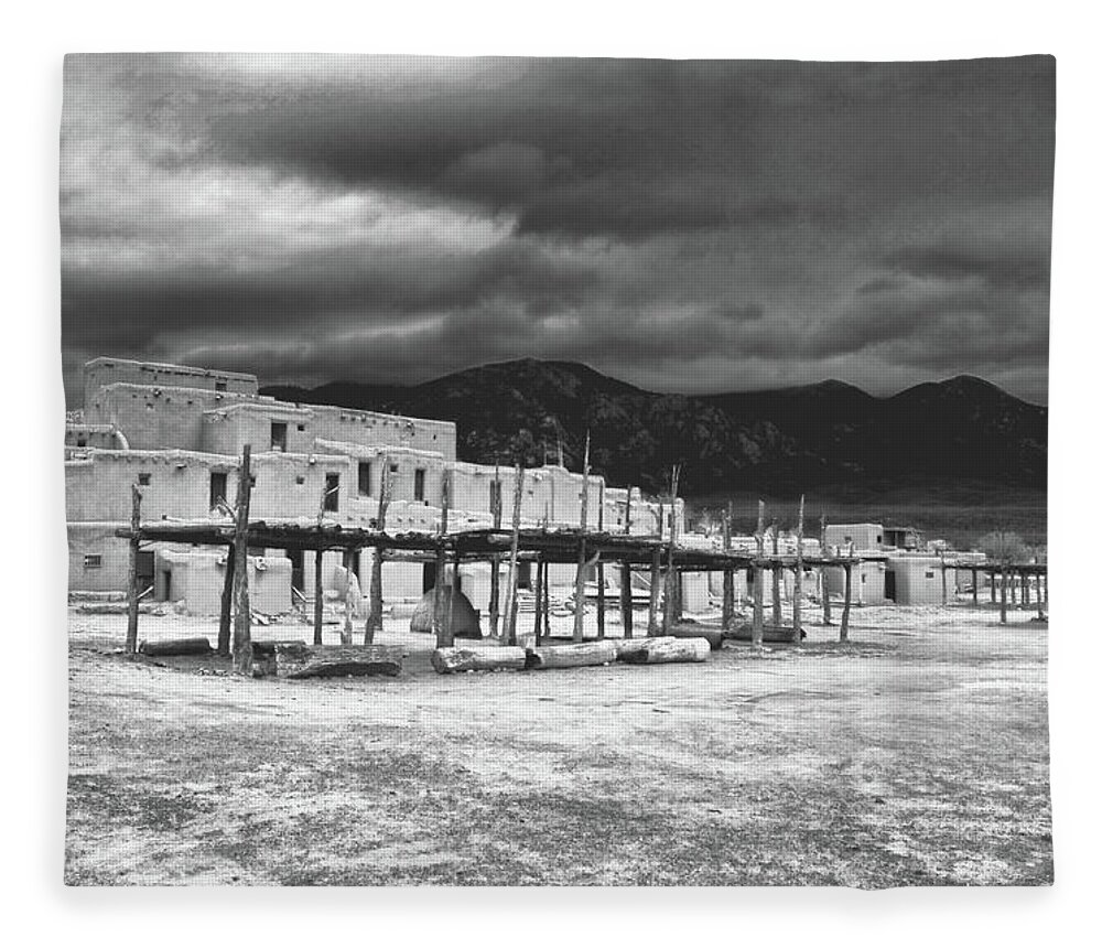 In Focus Fleece Blanket featuring the photograph A Pueblo by Segura Shaw Photography