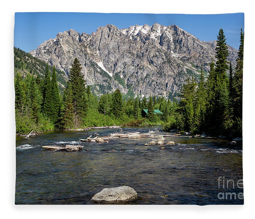 Yellowstone Fleece Blanket featuring the photograph A River Runs To It by Erin Marie Davis