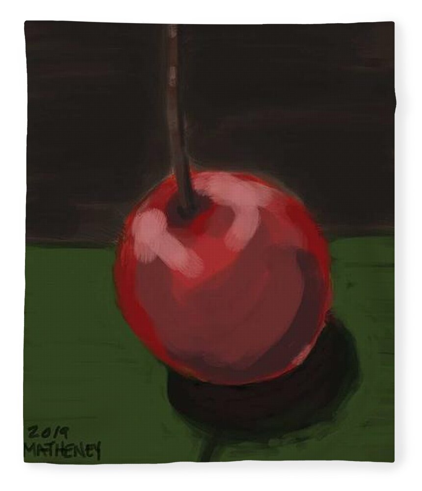 Cherry Fleece Blanket featuring the digital art A Simple Cherry by Vincent Matheney