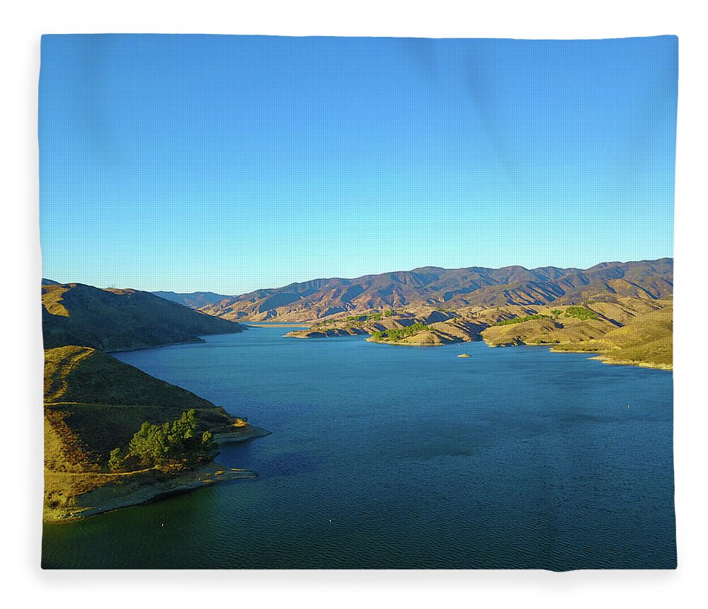 Water Fleece Blanket featuring the photograph A View From the Lake by Marcus Jones