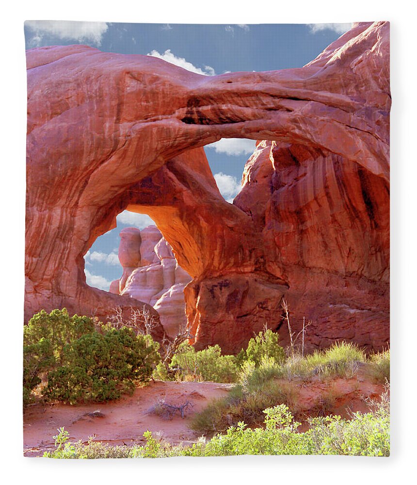 Desert Fleece Blanket featuring the photograph A Walk Through Arches National Park 7 by Mike McGlothlen