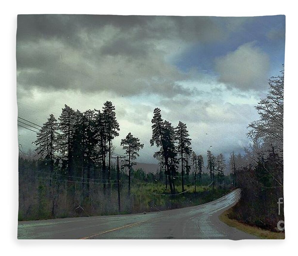 Rainy Fleece Blanket featuring the photograph A Ways To Go by Kimberly Furey