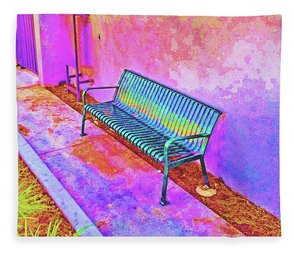Abstract Fleece Blanket featuring the photograph Abstract Bench by Andrew Lawrence