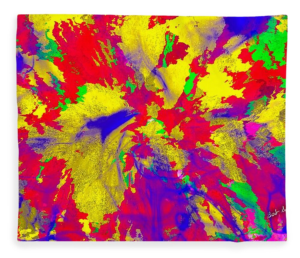 Digital Abstract Colorful Fleece Blanket featuring the digital art Abstract by Bob Shimer