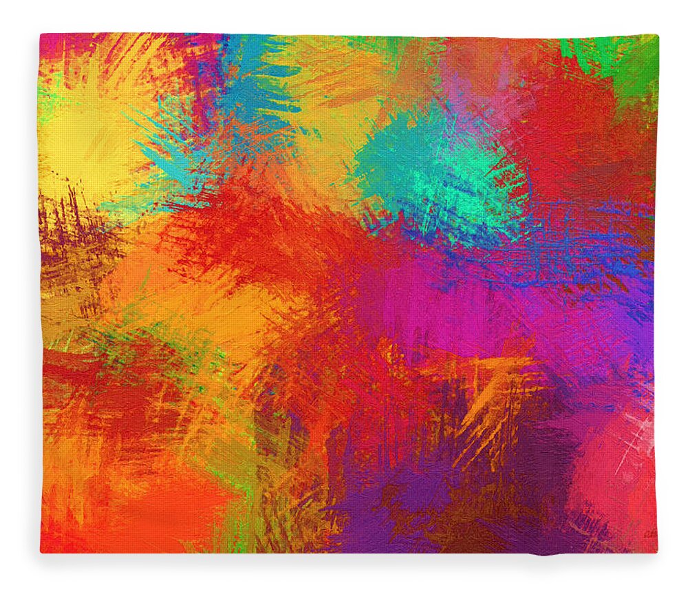 Abstract Fleece Blanket featuring the painting Abstract - DWP1084082 by Dean Wittle