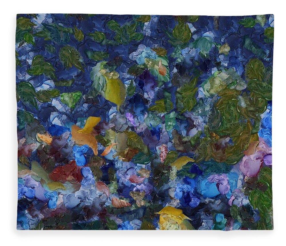 Abstract Fleece Blanket featuring the digital art Abstract Evening by Christopher Reed