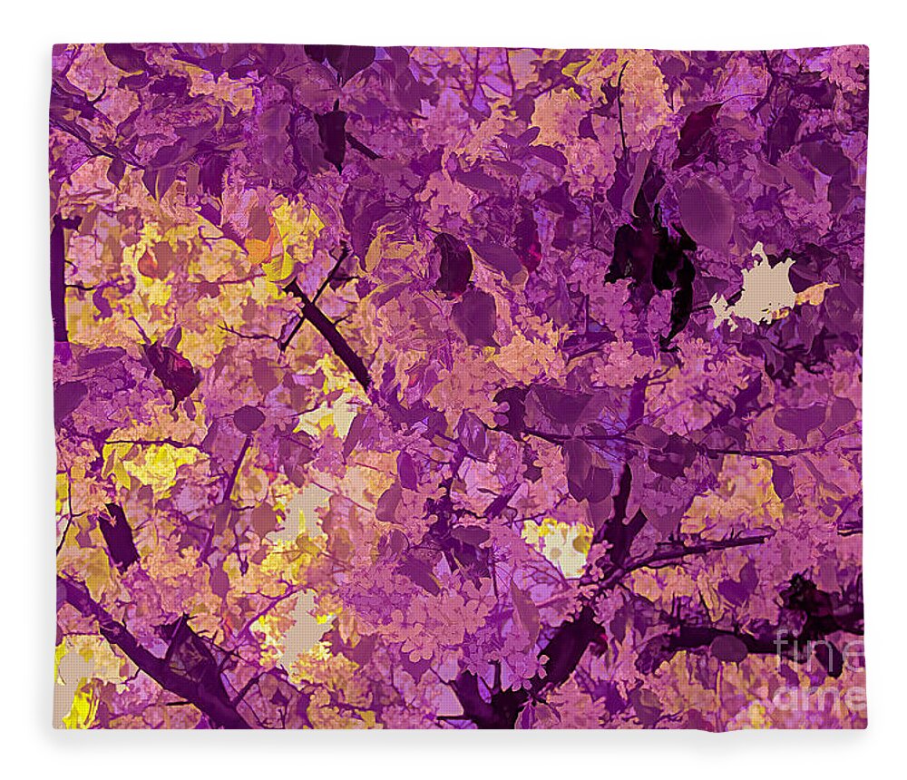 Abstract Fleece Blanket featuring the photograph Abstract Magenta Tree by Roslyn Wilkins