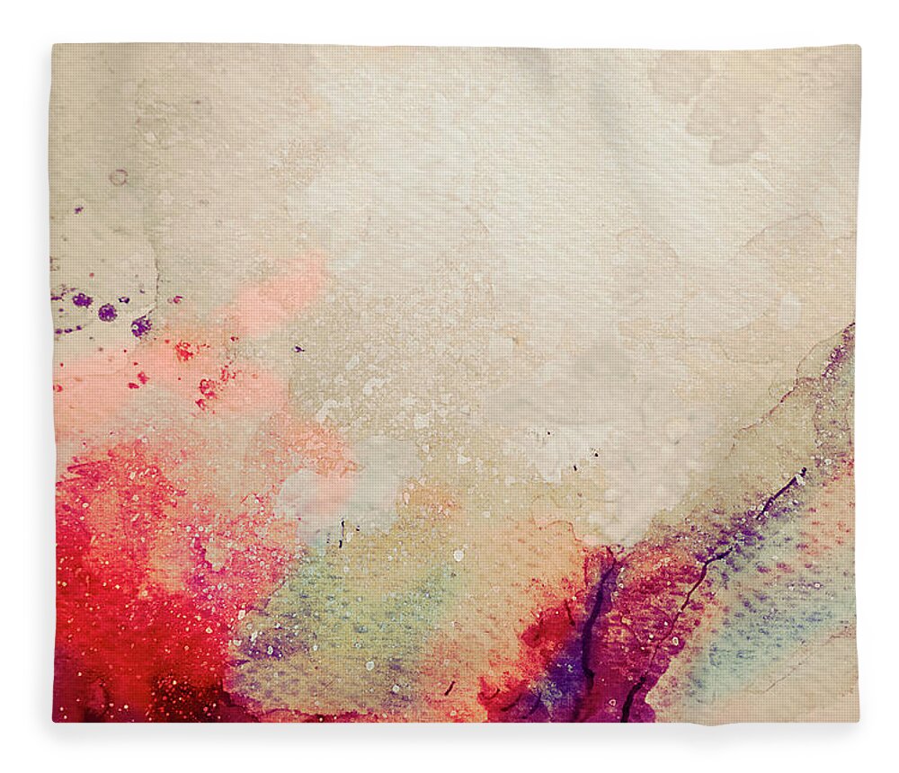 Abstract Fleece Blanket featuring the painting Abstract Nature by Stella Levi