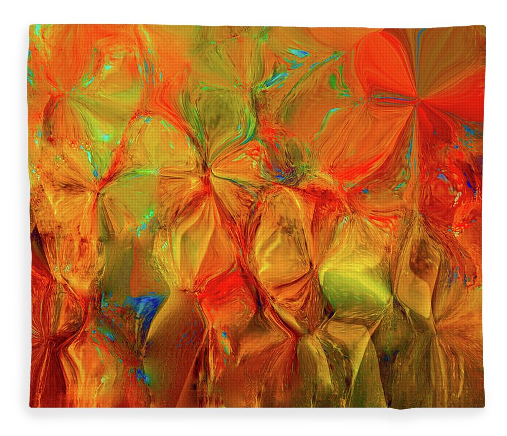 A-fine-art Fleece Blanket featuring the painting Beau jardin d'amour by Catalina Walker