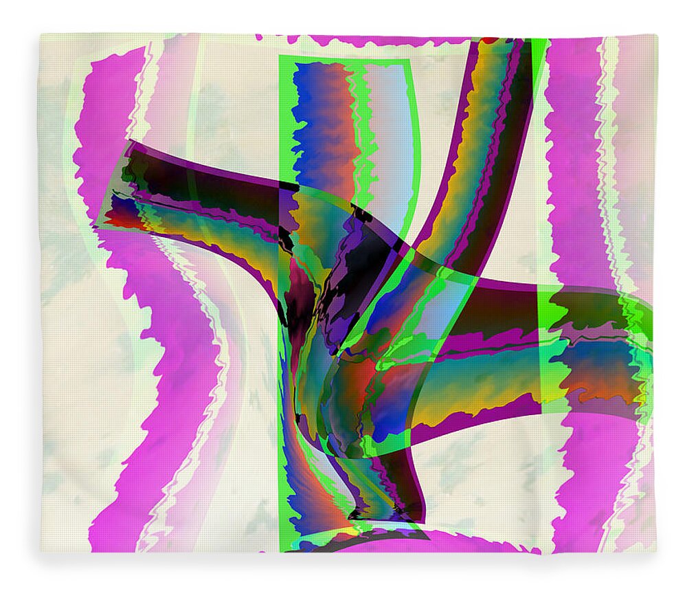 Ribbons Fleece Blanket featuring the digital art Abstract Ribbons by Kae Cheatham