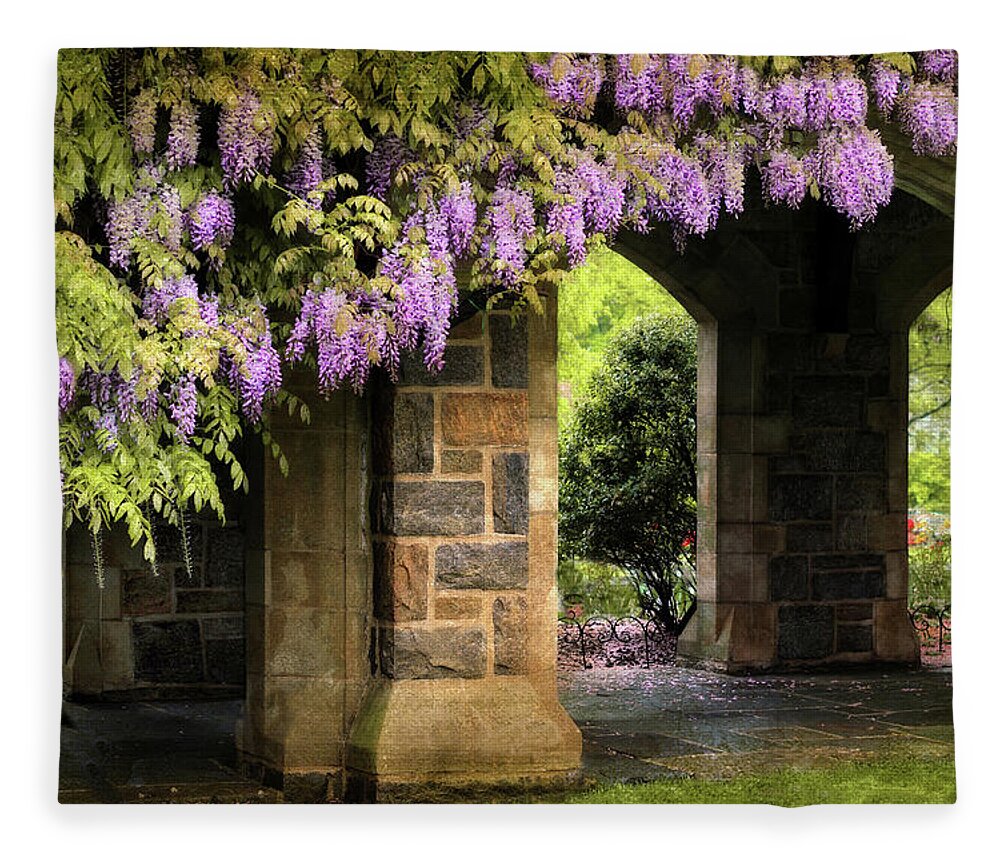 Wisteria Fleece Blanket featuring the photograph Adorned by Jessica Jenney