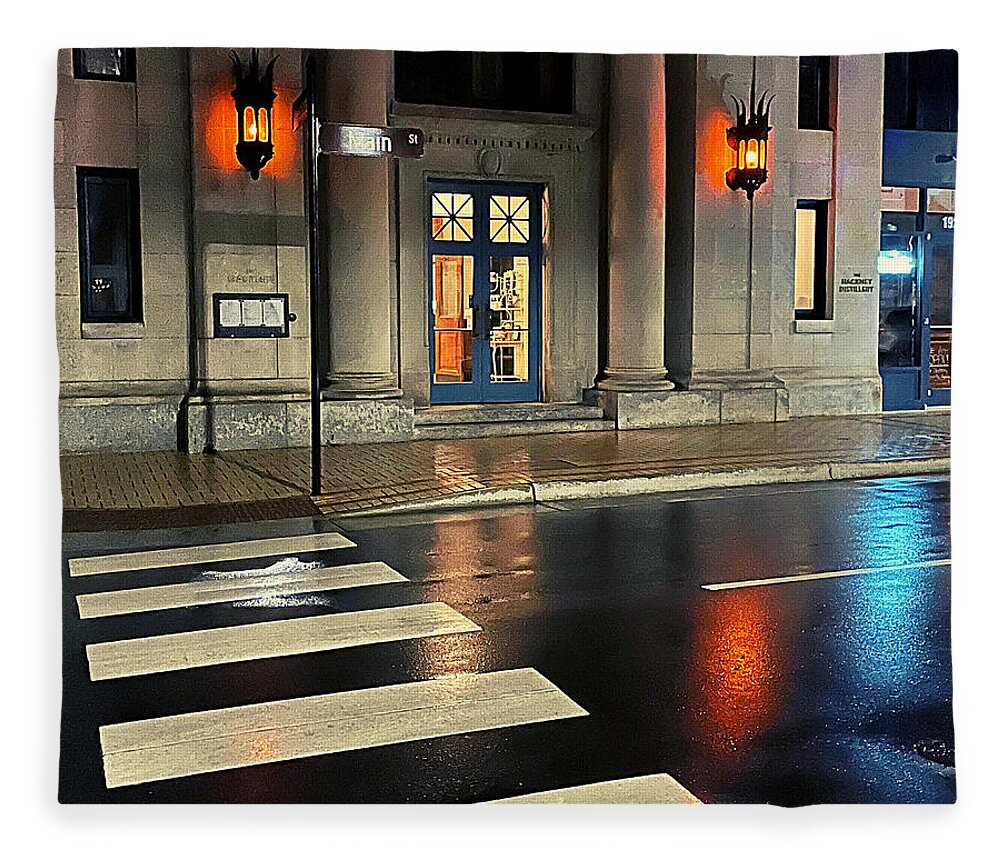 Crosswalk Fleece Blanket featuring the photograph After Dinner Stroll by Lee Darnell