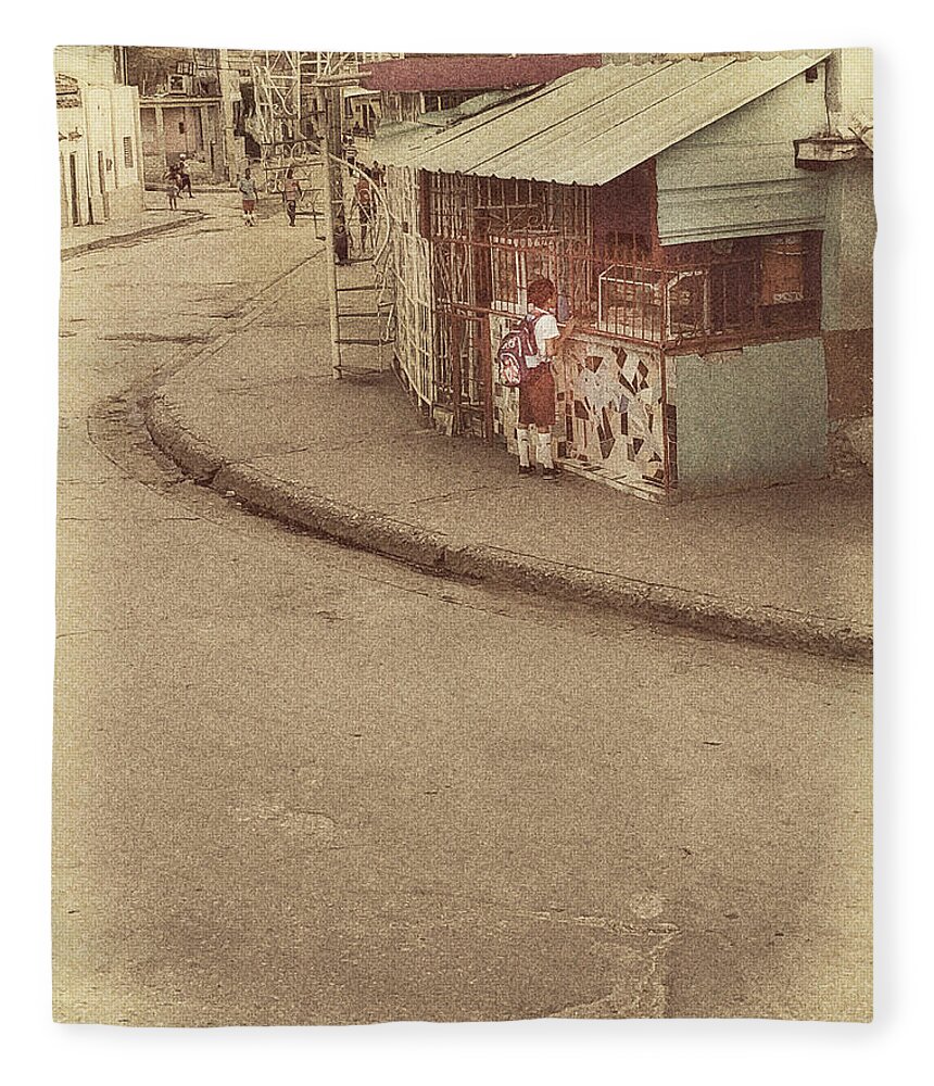 Street Scene Fleece Blanket featuring the photograph After School Treat by M Kathleen Warren