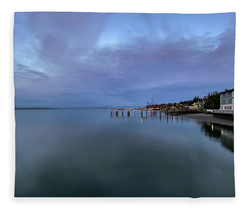 Long Exposure Fleece Blanket featuring the photograph After sunset - long exposure by Anamar Pictures
